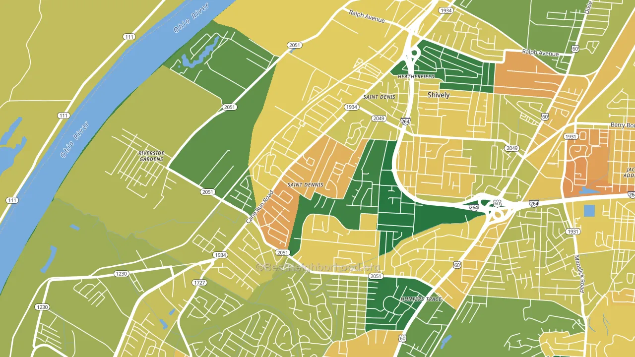St. Dennis, Louisville, KY block-group voter-turnout map