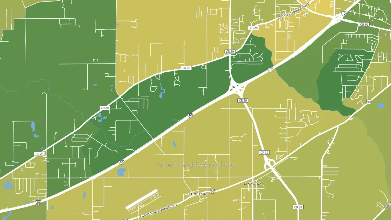 St. Elmo, AL block-group voter-turnout map