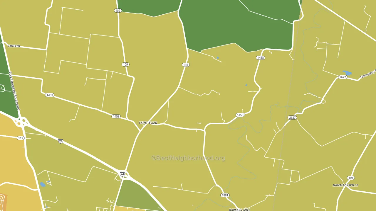 St. Elmo, KY block-group voter-turnout map