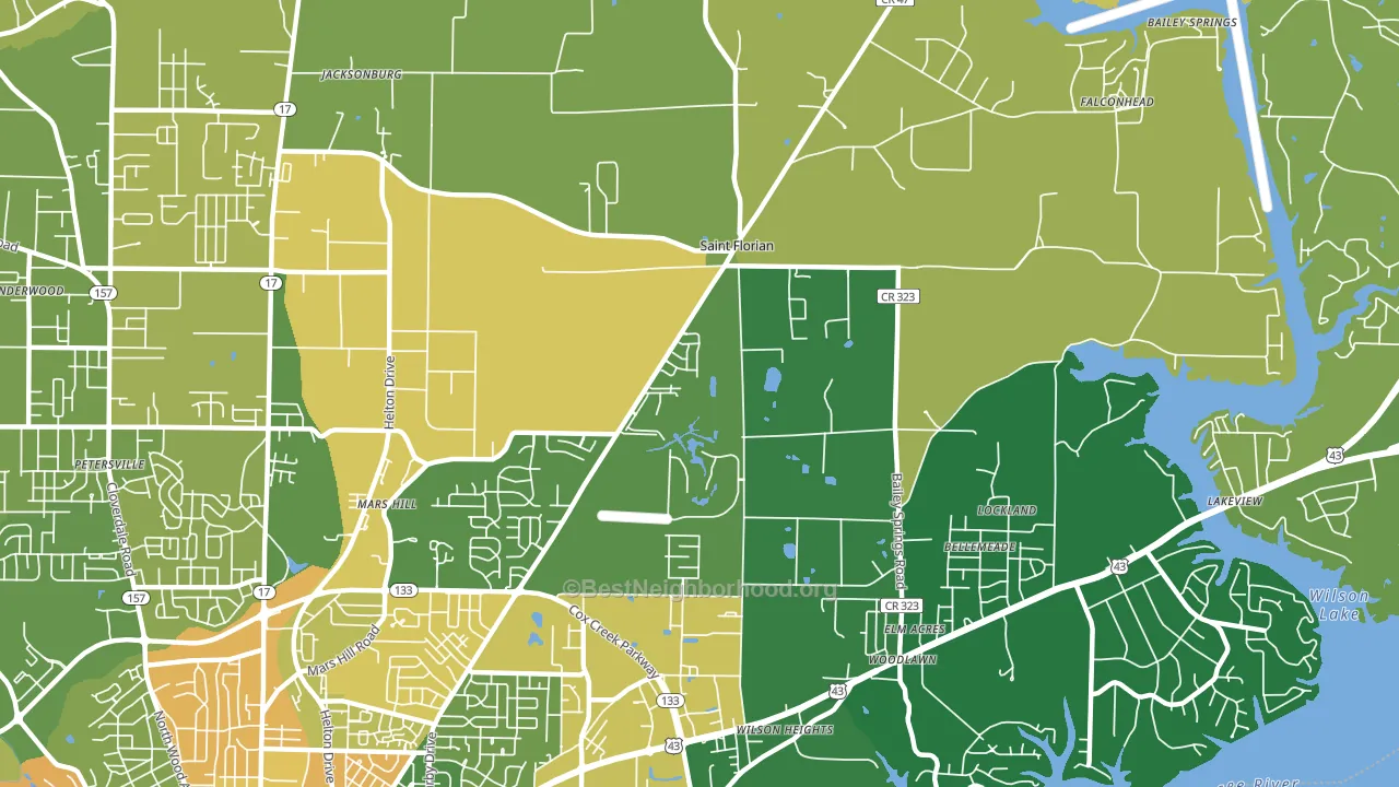 St. Florian, AL block-group voter-turnout map