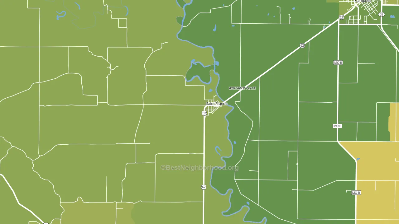 St. Francis, AR block-group voter-turnout map