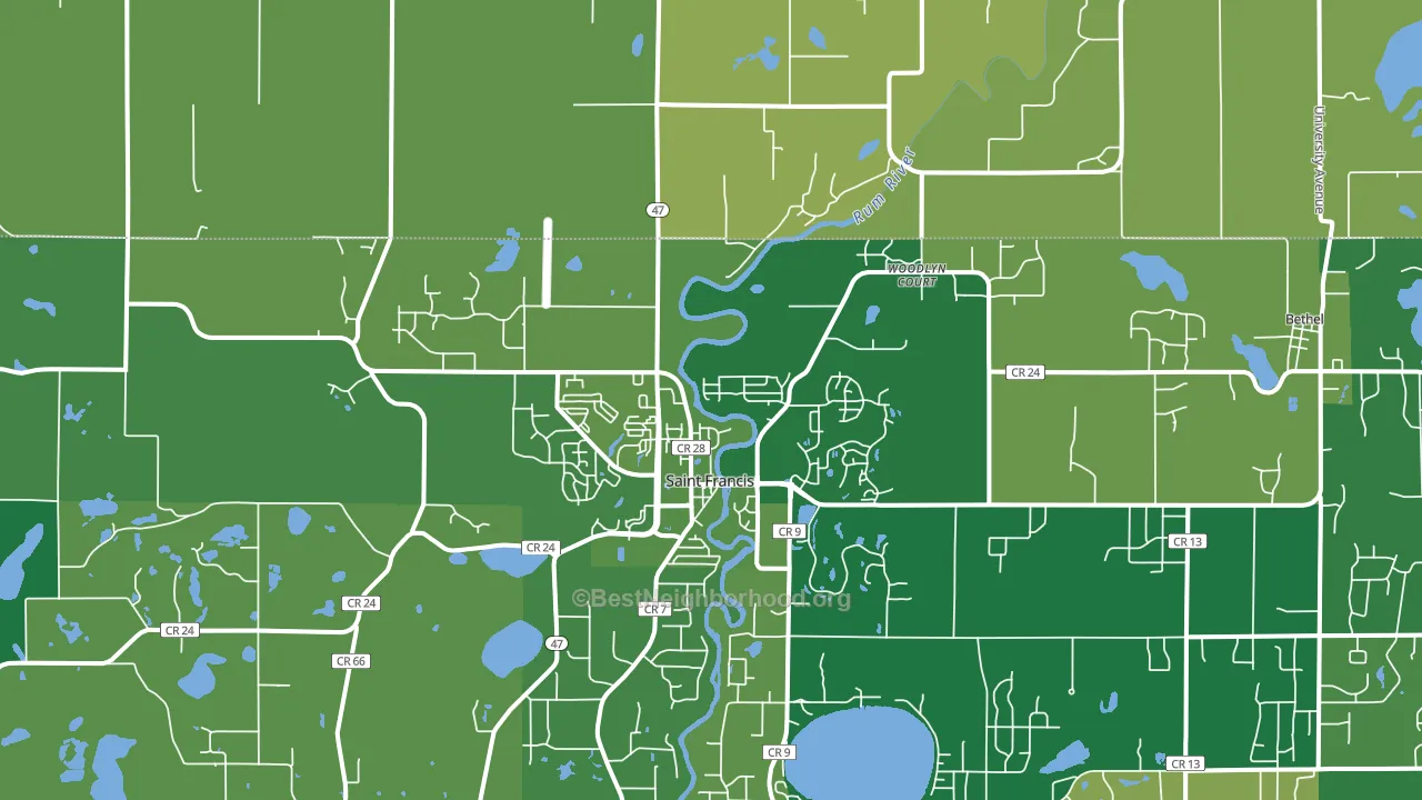 St. Francis, MN block-group voter-turnout map