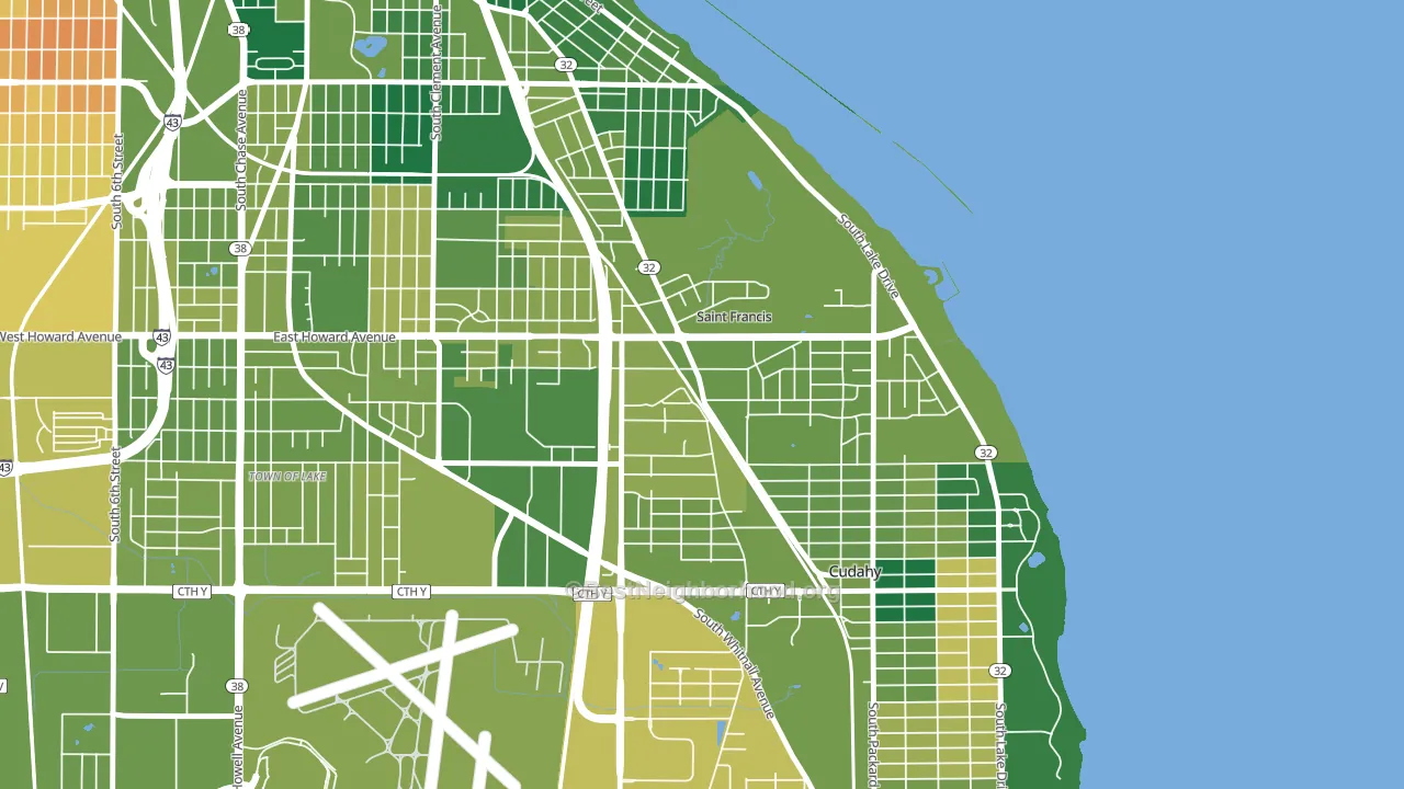 St. Francis, WI block-group voter-turnout map