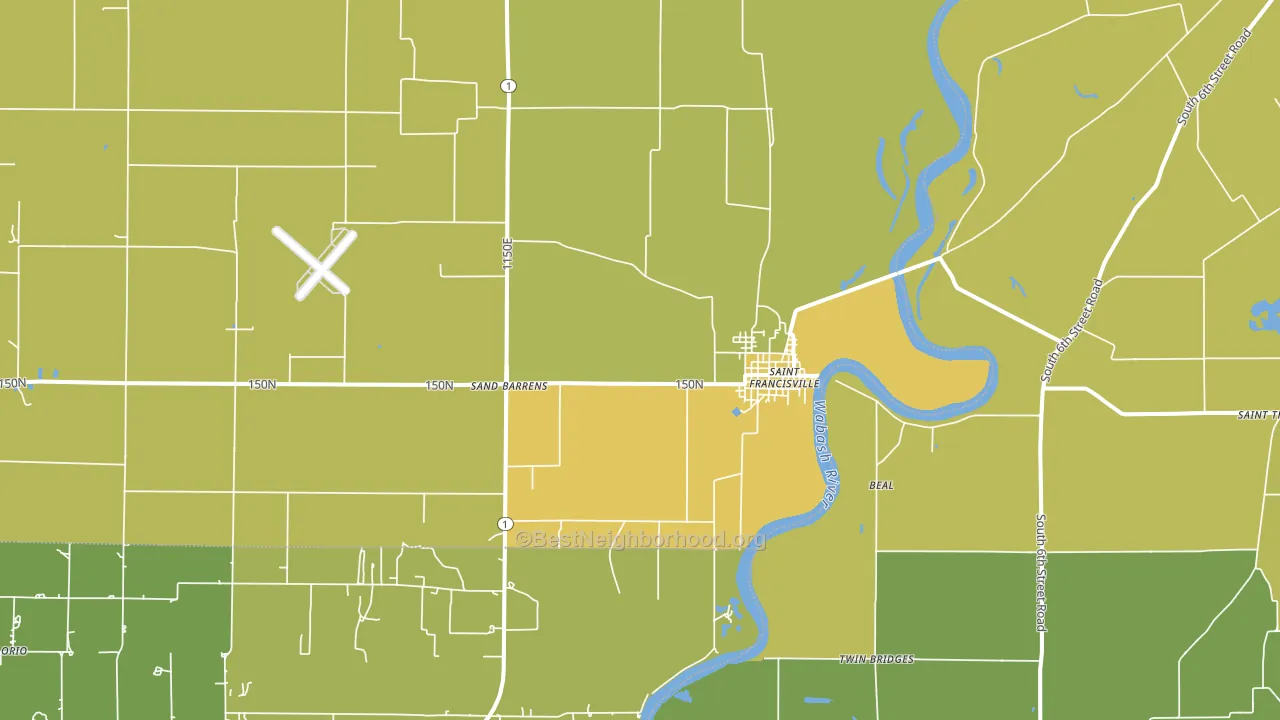 St. Francisville, IL block-group voter-turnout map