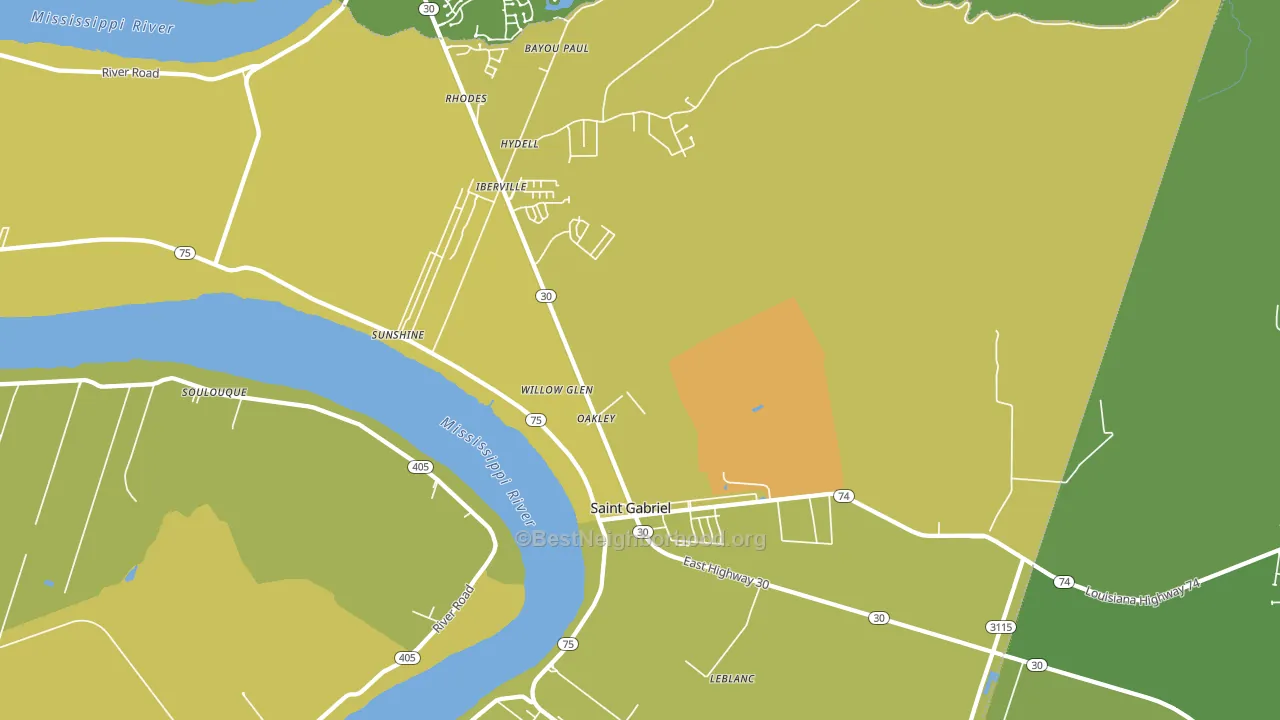 St. Gabriel, LA block-group voter-turnout map