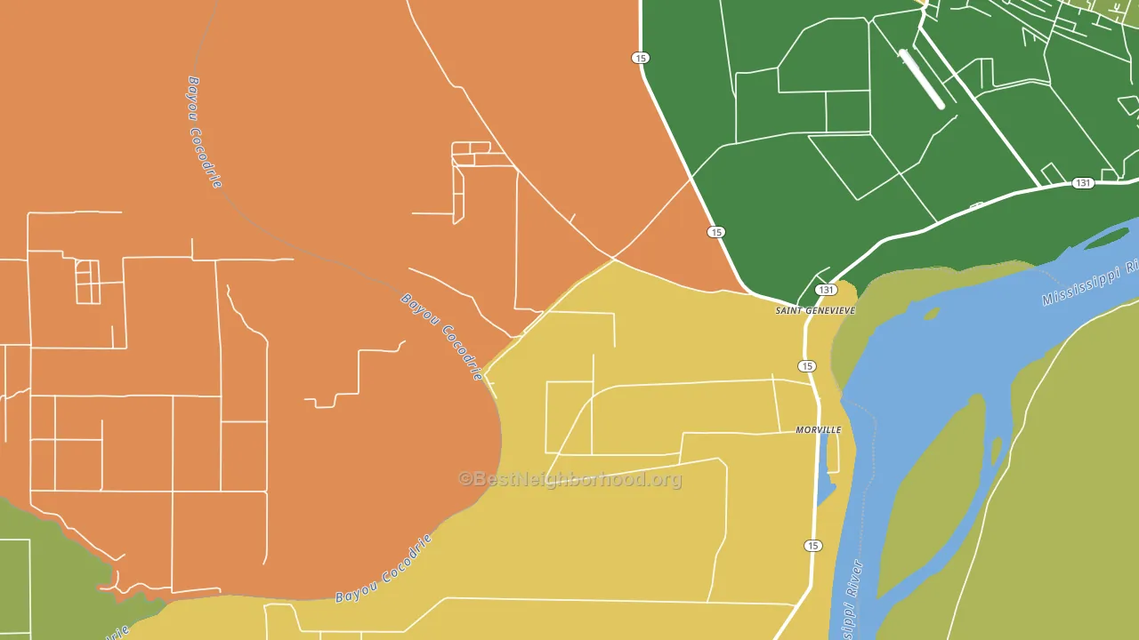 St. Genevieve, LA block-group voter-turnout map