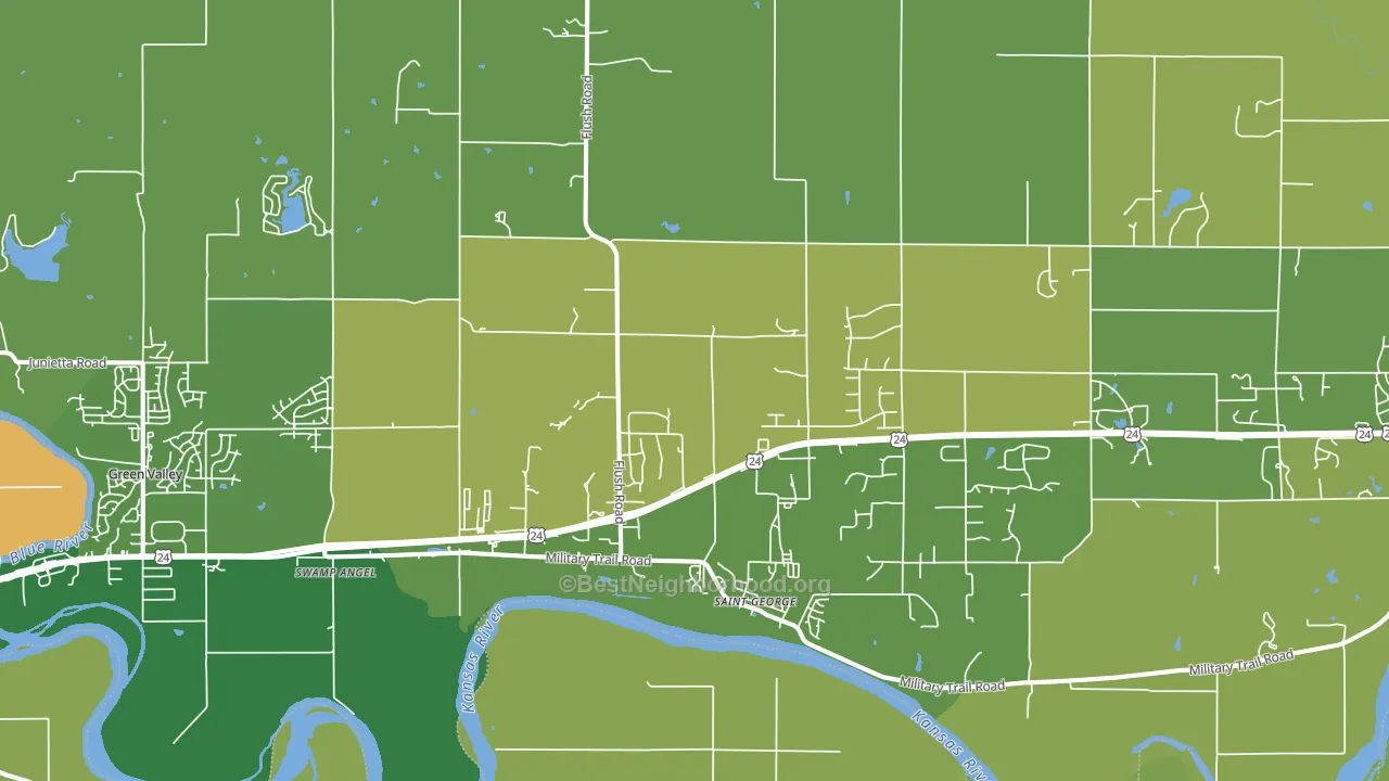 St. George, KS block-group voter-turnout map