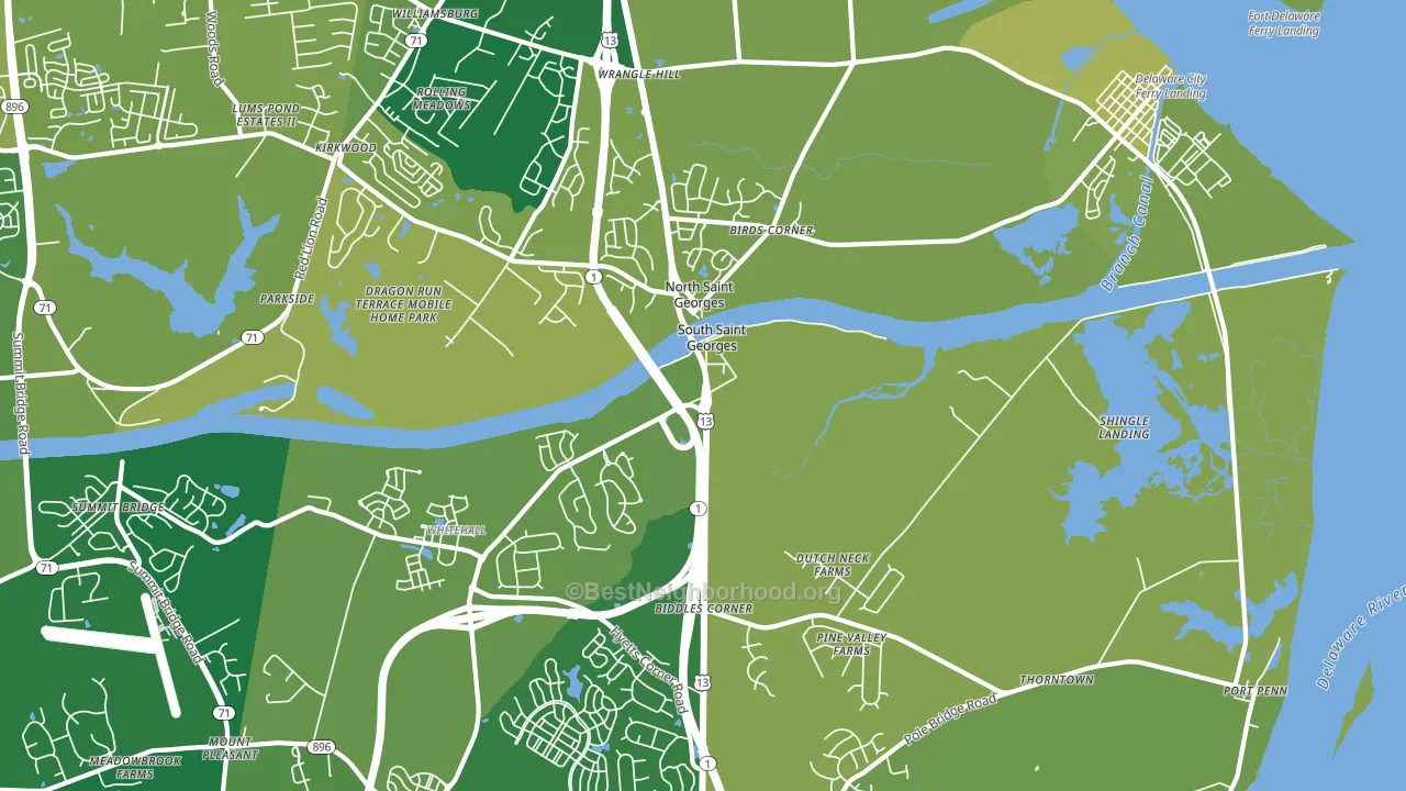 St. Georges, DE block-group voter-turnout map