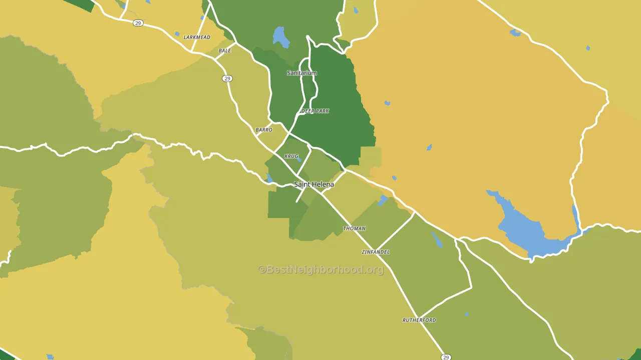 St. Helena, CA block-group voter-turnout map