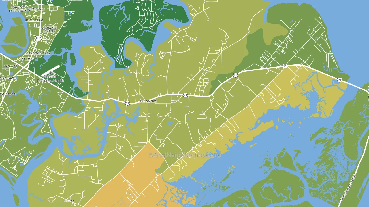 St. Helena Island, SC block-group voter-turnout map