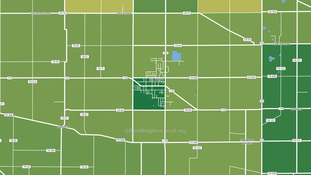 St. Henry, OH block-group voter-turnout map