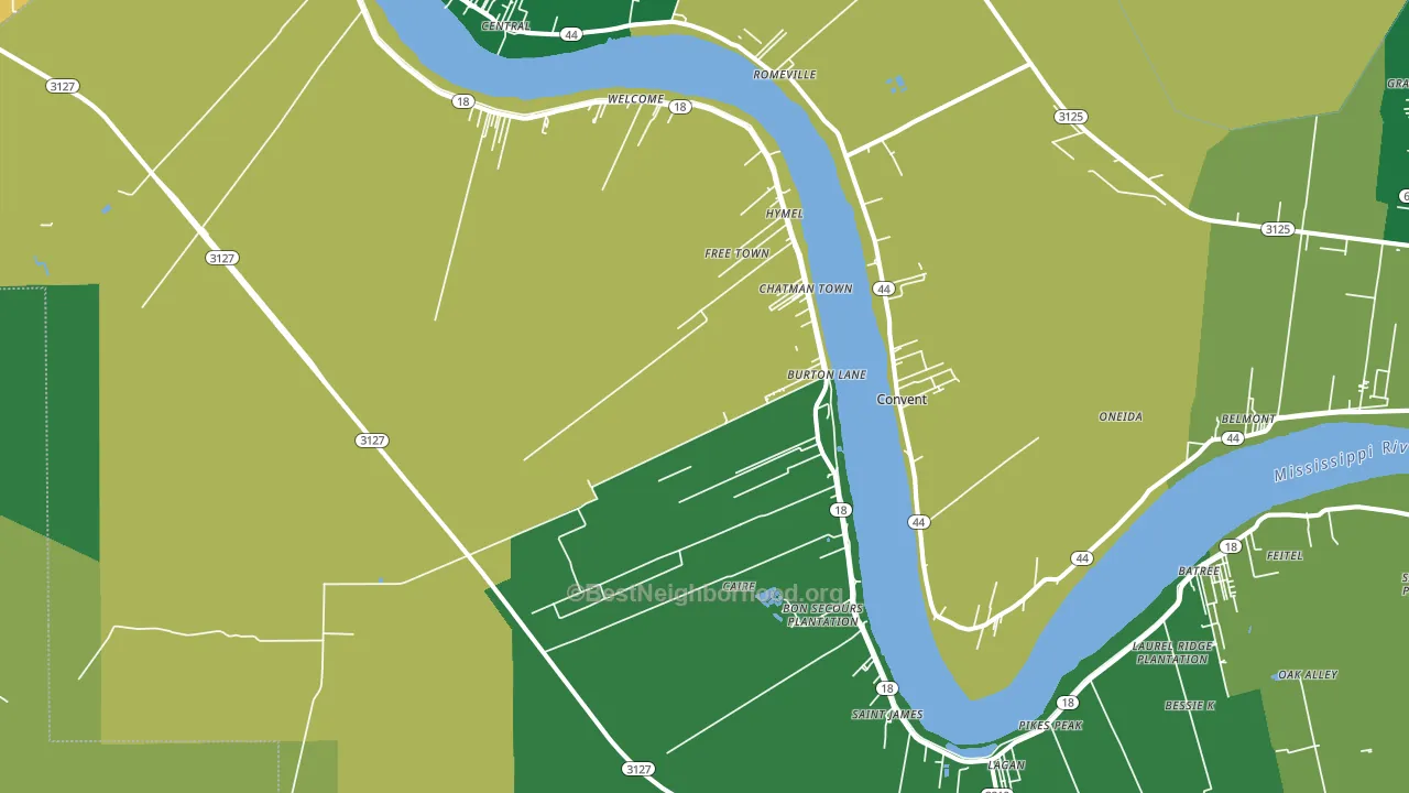 St. James, LA block-group voter-turnout map