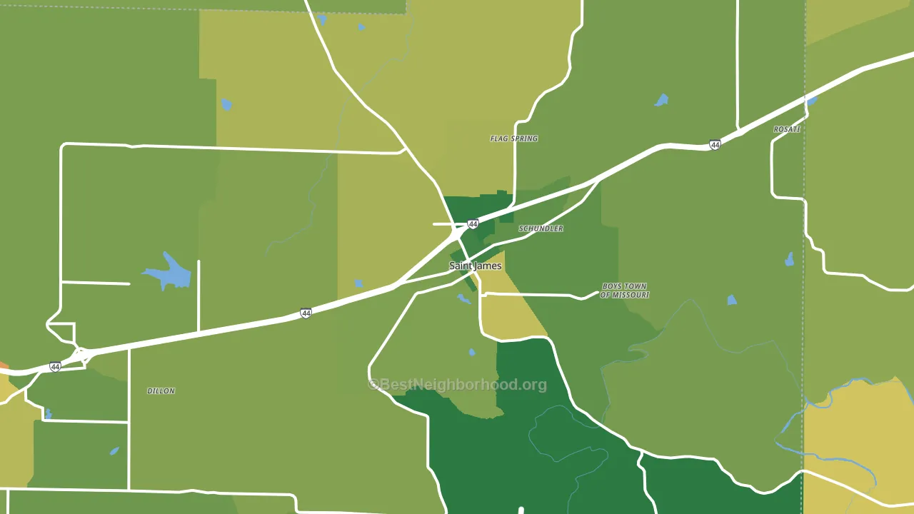 St. James, MO block-group voter-turnout map