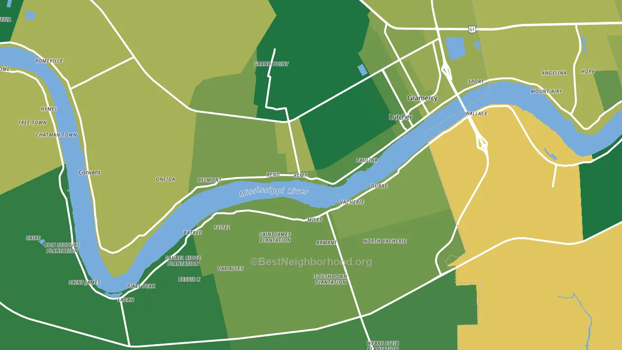 St. James Parish, LA block-group voter-turnout map