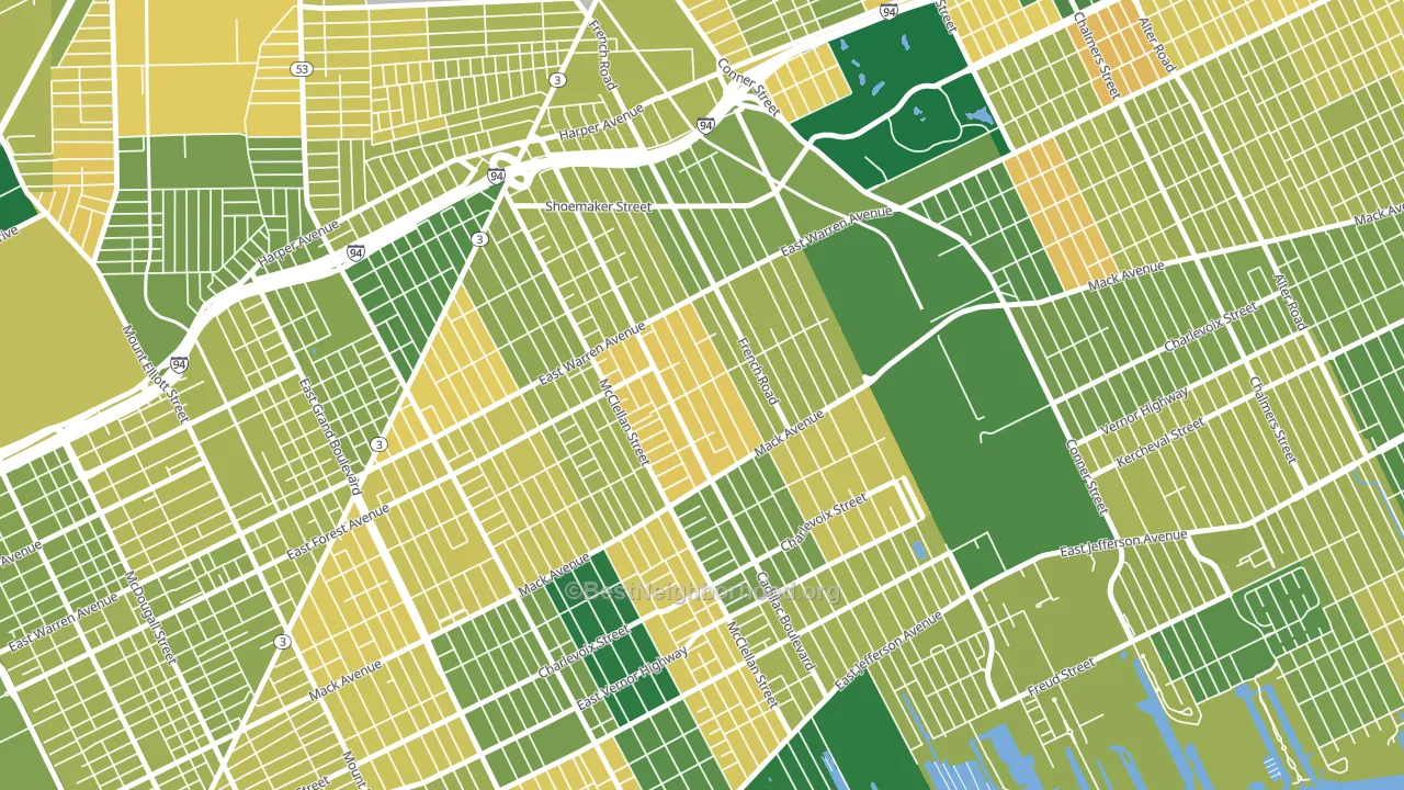 St Jean, Detroit, MI block-group voter-turnout map