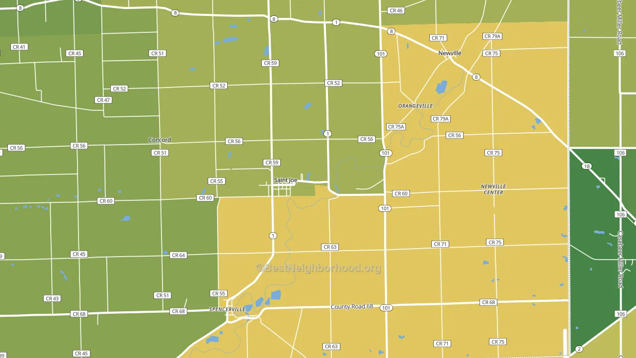 St. Joe, IN block-group voter-turnout map