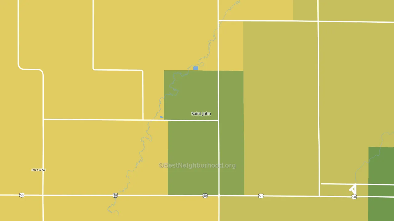 St. John, KS block-group voter-turnout map