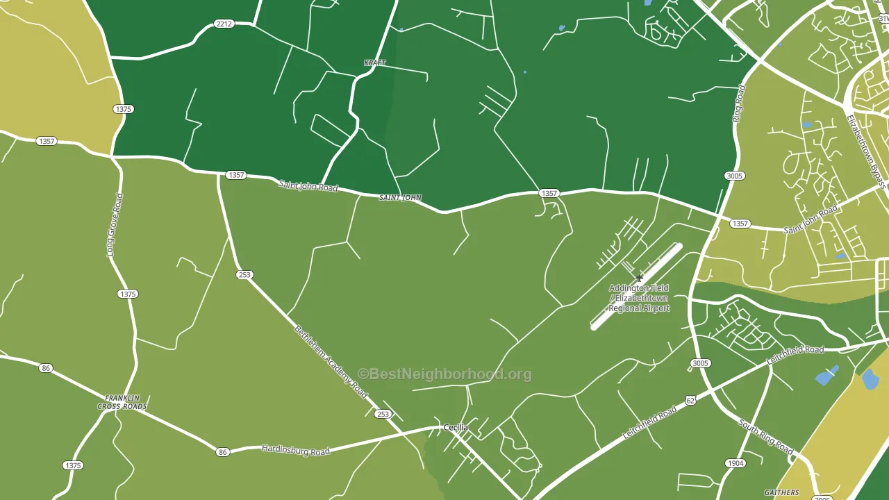 St. John, KY block-group voter-turnout map
