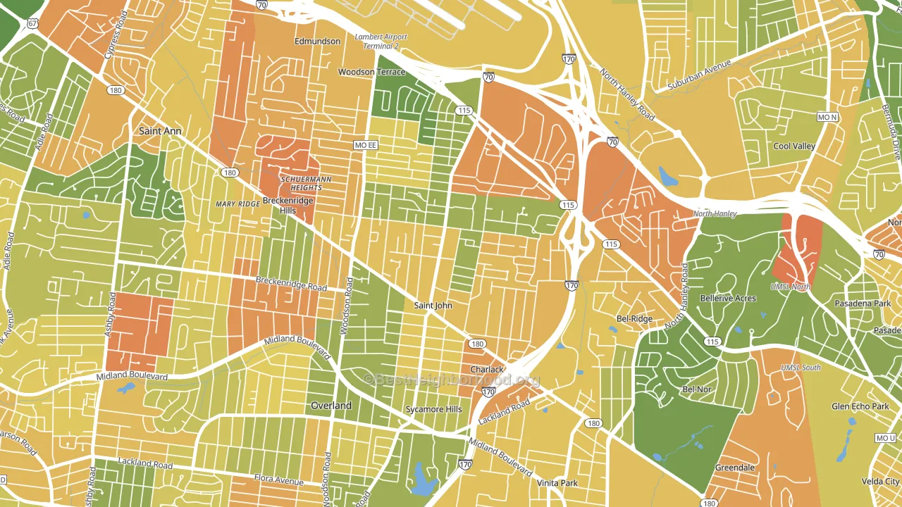 St. John, MO block-group voter-turnout map