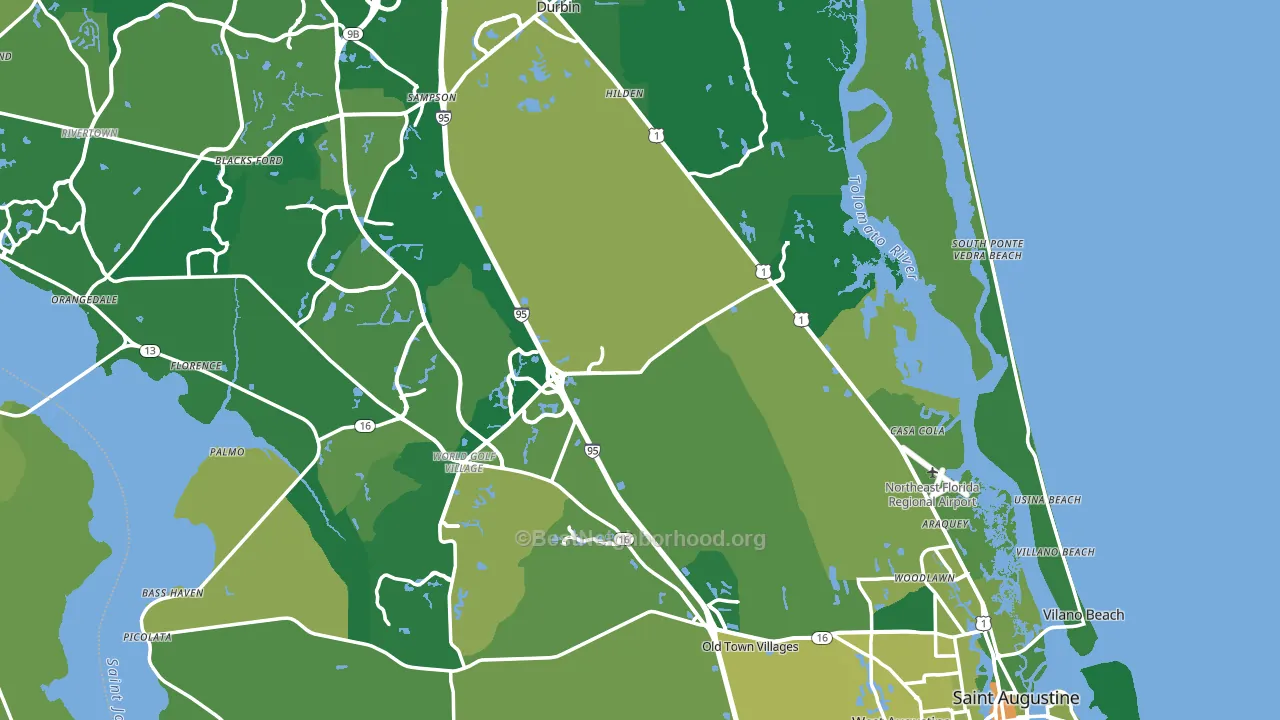 St. Johns County, FL block-group voter-turnout map