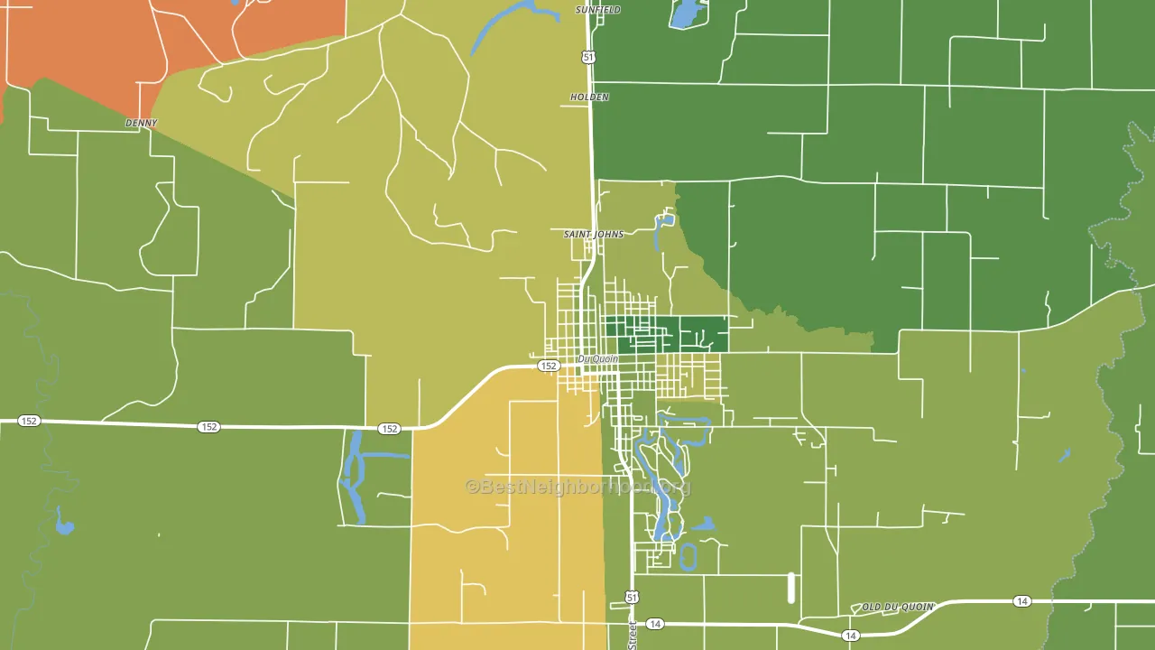 St. Johns, IL block-group voter-turnout map