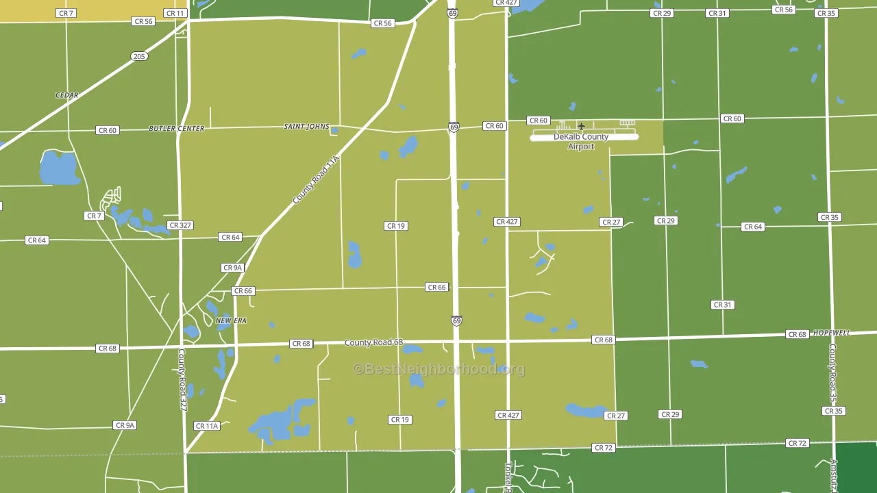 St. Johns, IN block-group voter-turnout map