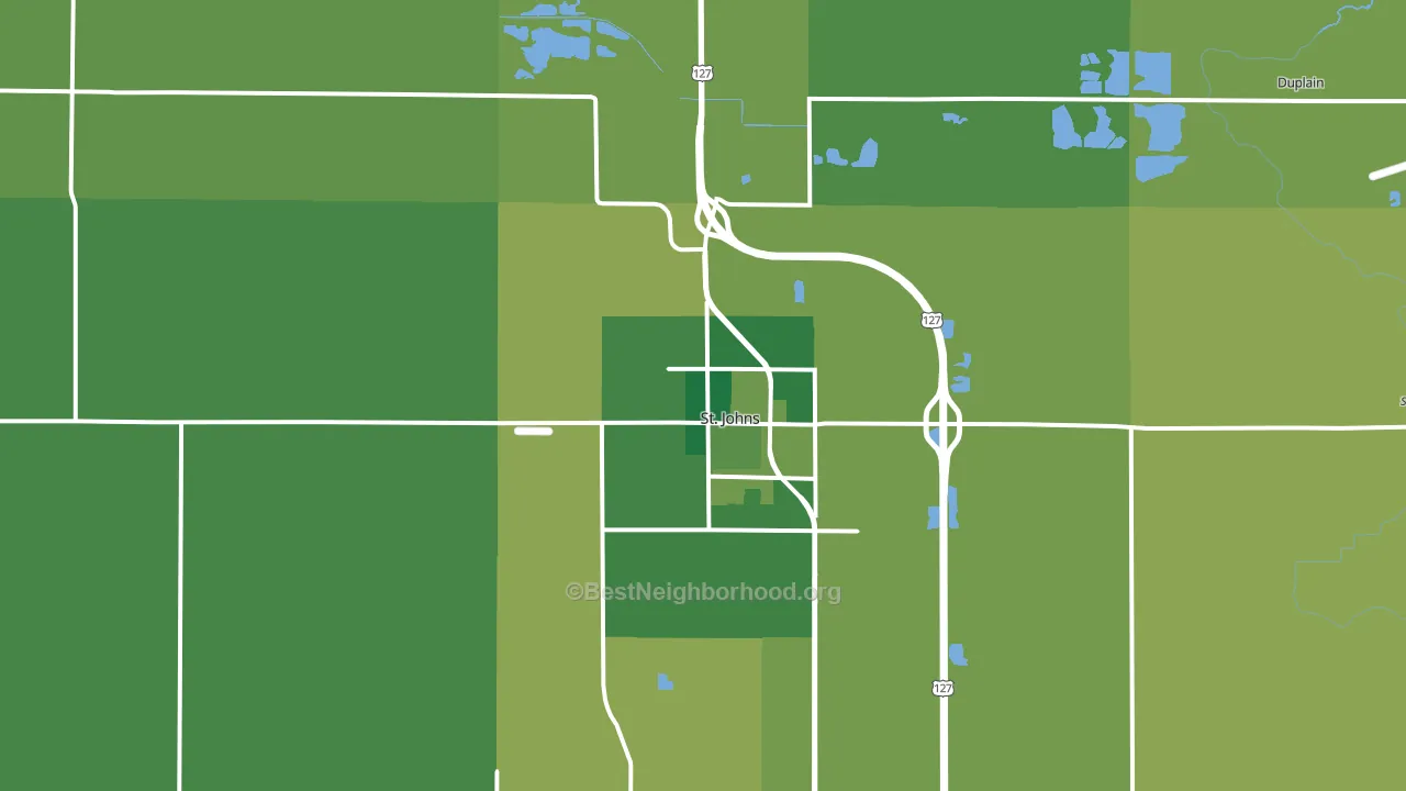 St. Johns, MI block-group voter-turnout map