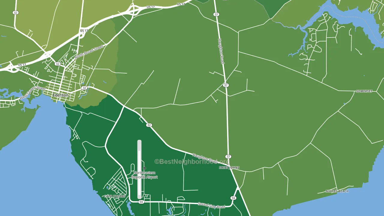 St. Johns, NC block-group voter-turnout map