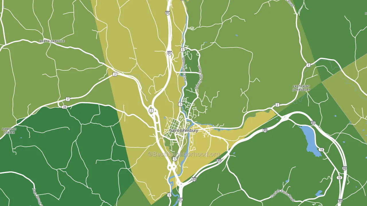 St. Johnsbury, VT block-group voter-turnout map