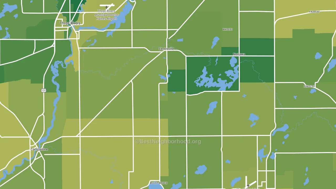 St. Joseph County, MI block-group voter-turnout map