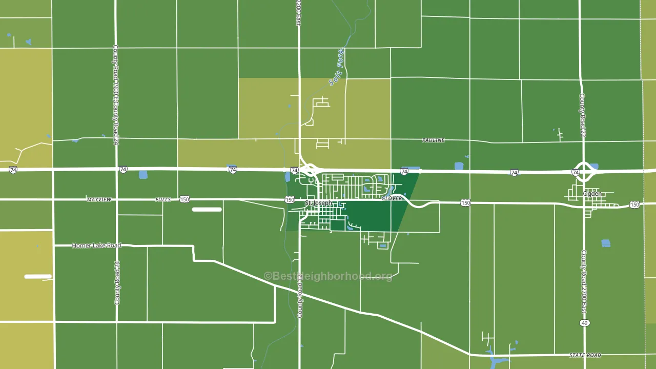 St. Joseph, IL block-group voter-turnout map