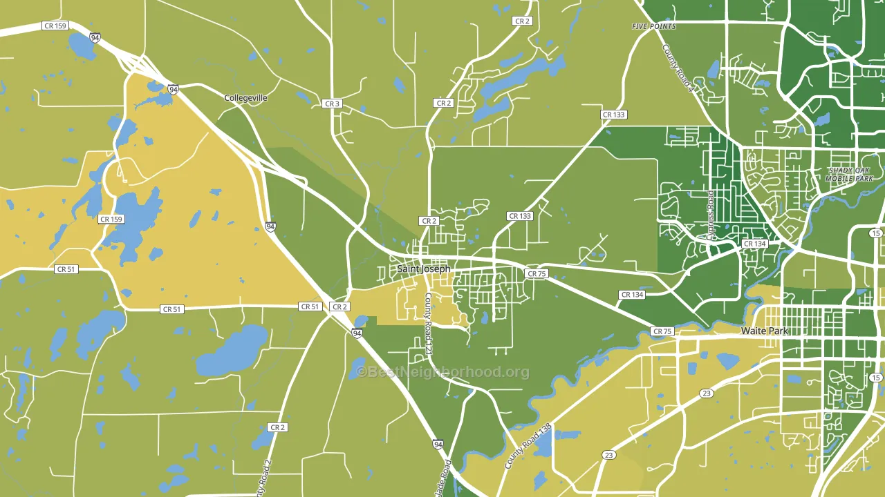 St. Joseph, MN block-group voter-turnout map