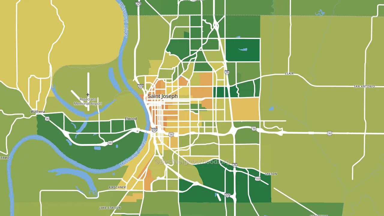 St. Joseph, MO block-group voter-turnout map