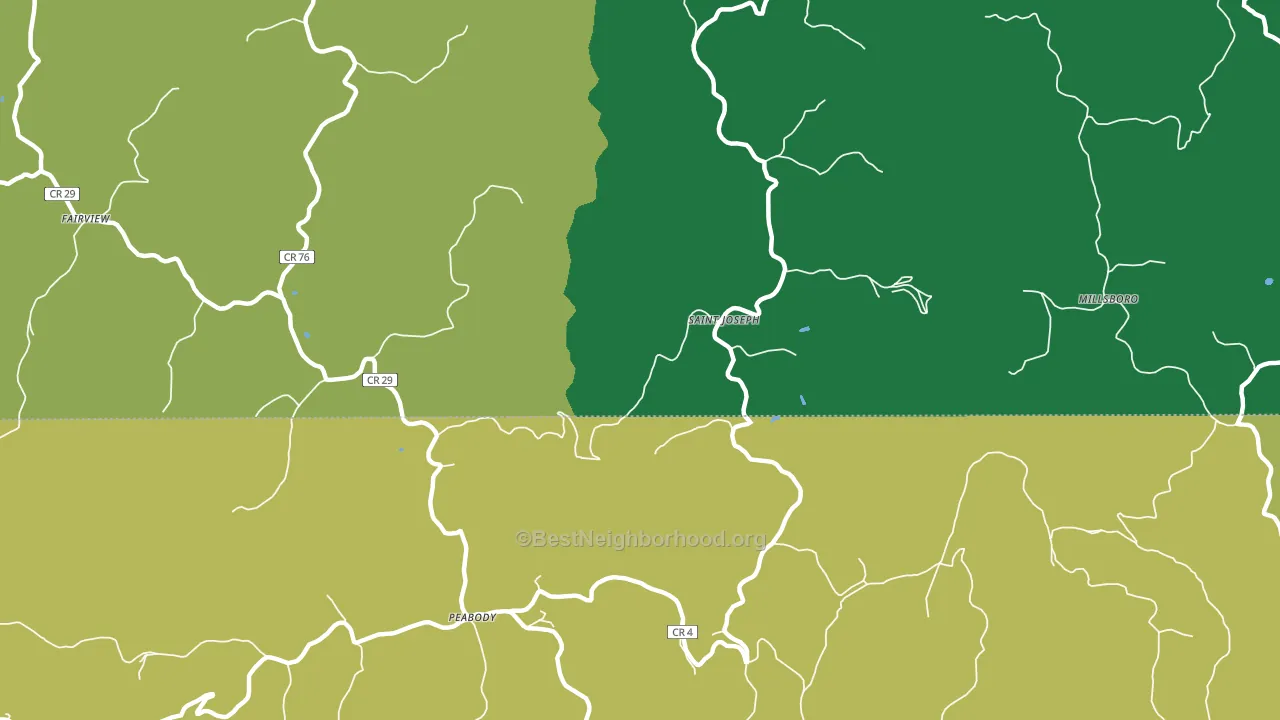 St. Joseph, WV block-group voter-turnout map