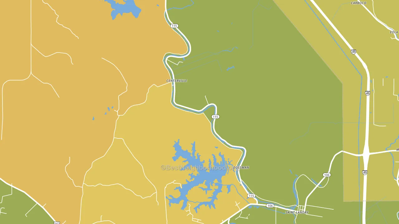 St. Landry, LA block-group voter-turnout map