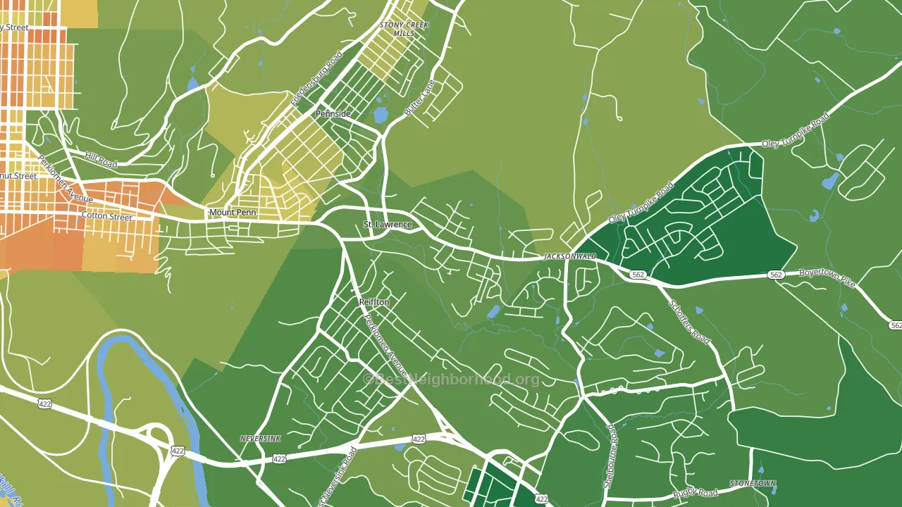 St. Lawrence, PA block-group voter-turnout map