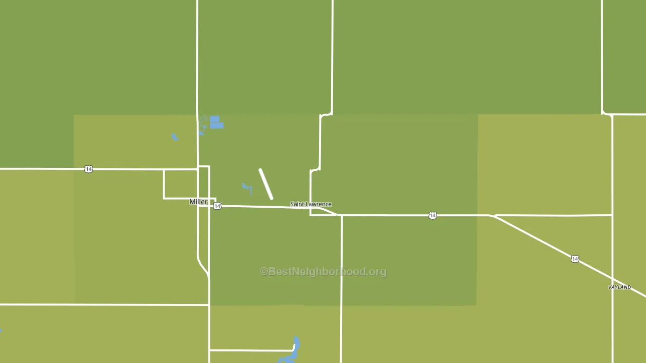 St. Lawrence, SD block-group voter-turnout map