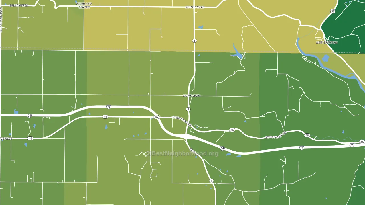 St. Leon, IN block-group voter-turnout map