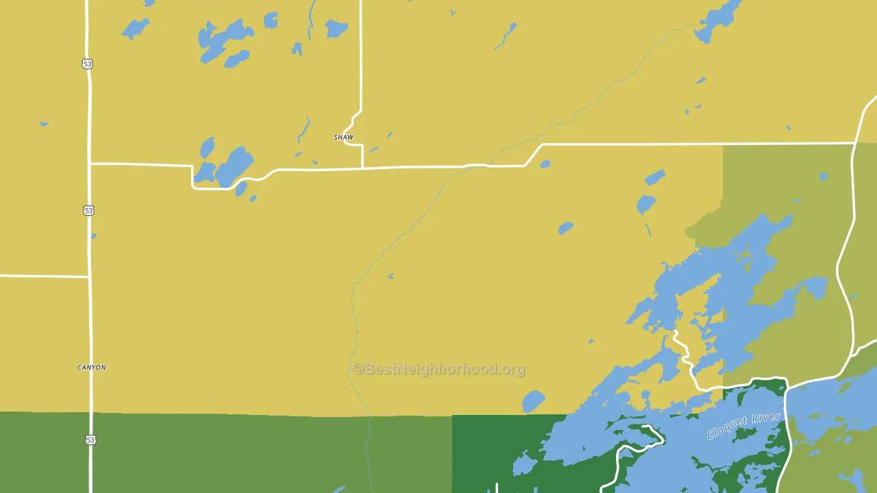St. Louis County, MN block-group voter-turnout map