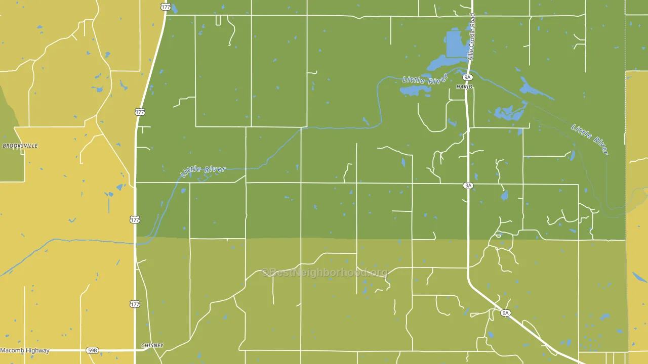 St. Louis, OK block-group voter-turnout map