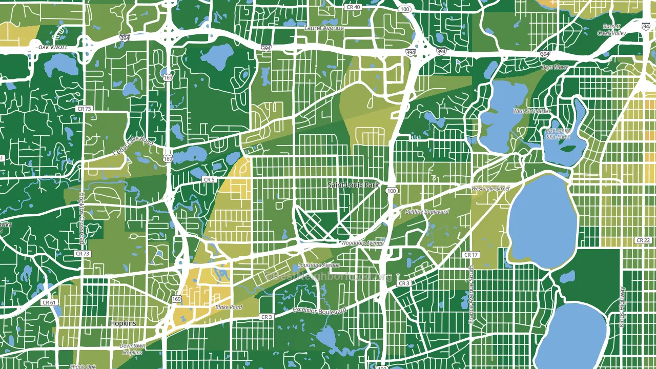 St. Louis Park, MN block-group voter-turnout map