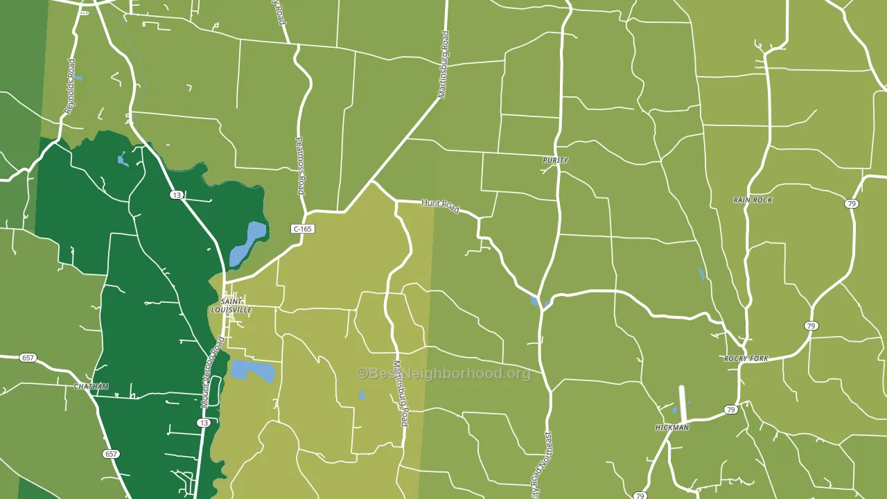 St. Louisville, OH block-group voter-turnout map