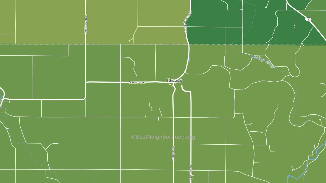 St. Lucas, IA block-group voter-turnout map