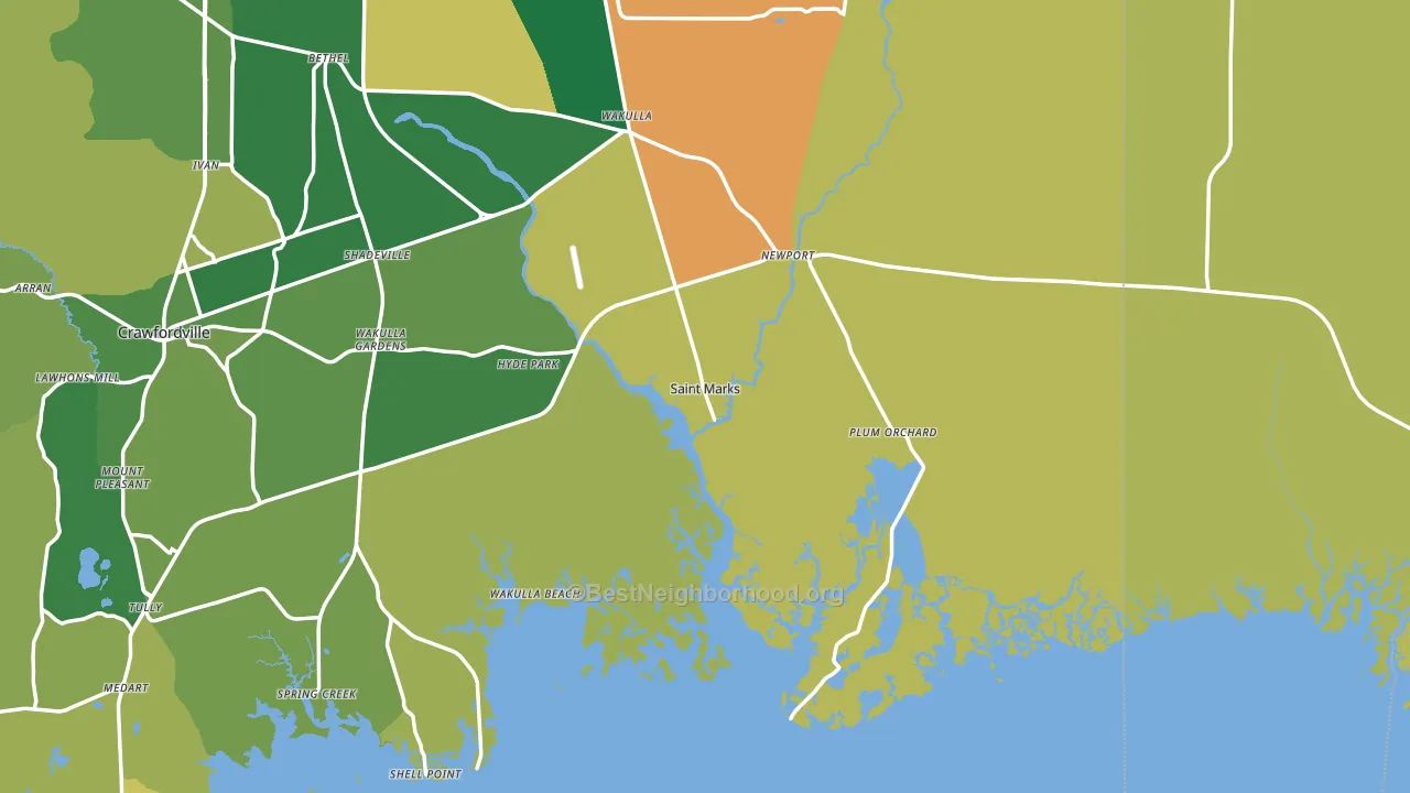 St. Marks, FL block-group voter-turnout map
