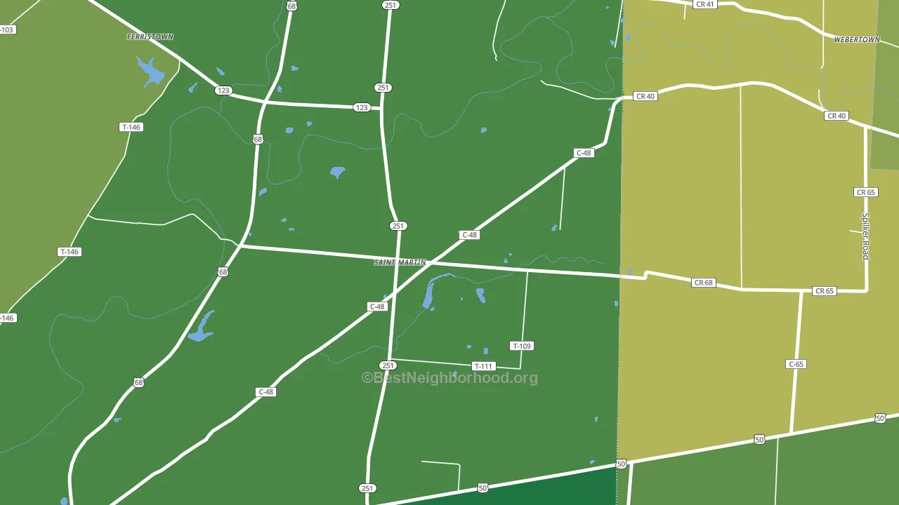 St. Martin, OH block-group voter-turnout map