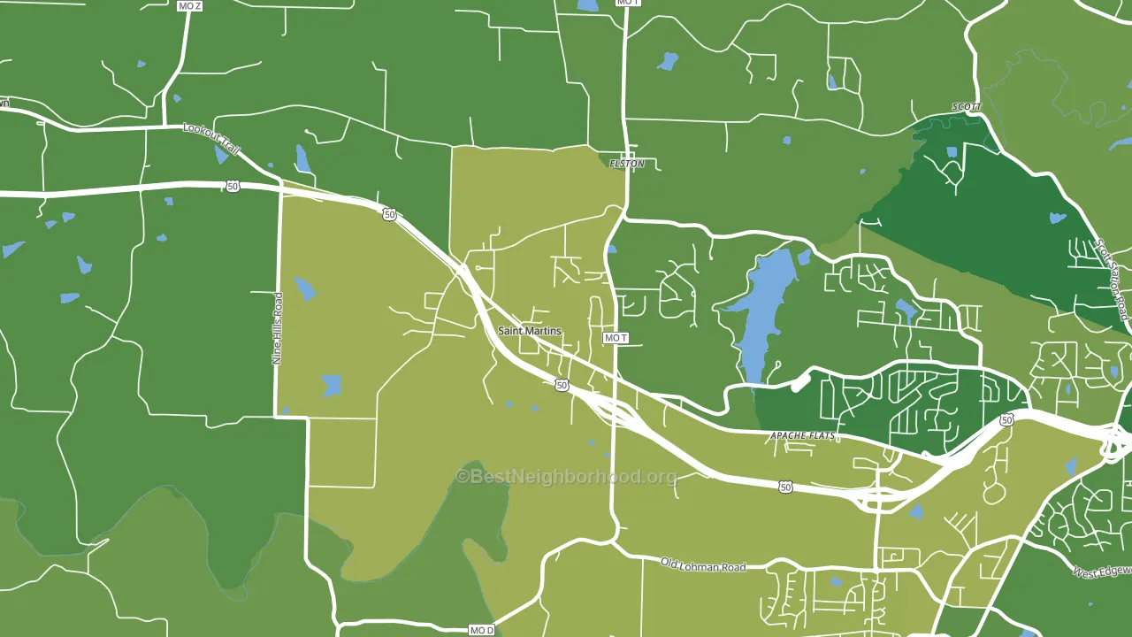 St. Martins, MO block-group voter-turnout map