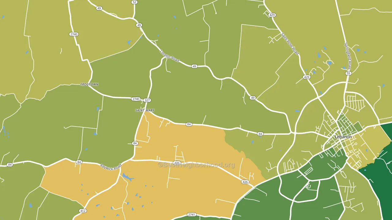 St. Mary, KY block-group voter-turnout map