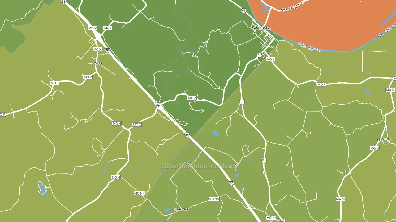 St. Mary, MO block-group voter-turnout map