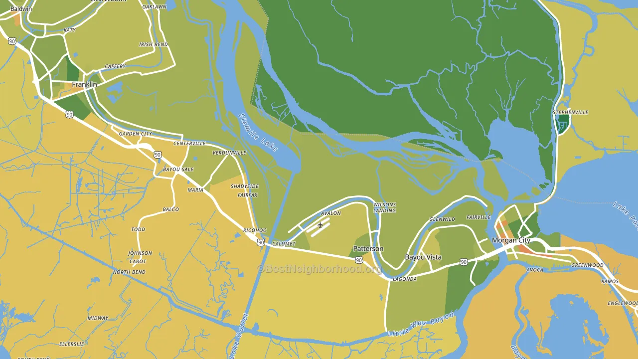 St. Mary Parish, LA block-group voter-turnout map