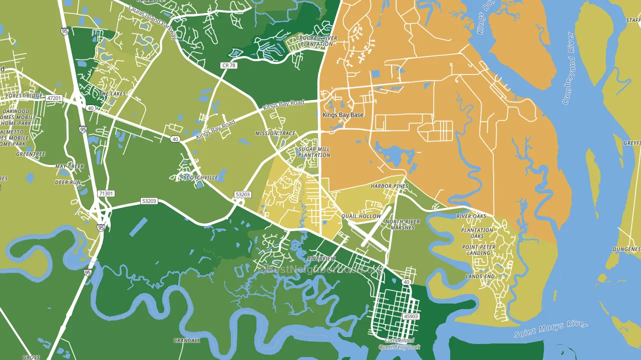 St. Marys, GA block-group voter-turnout map